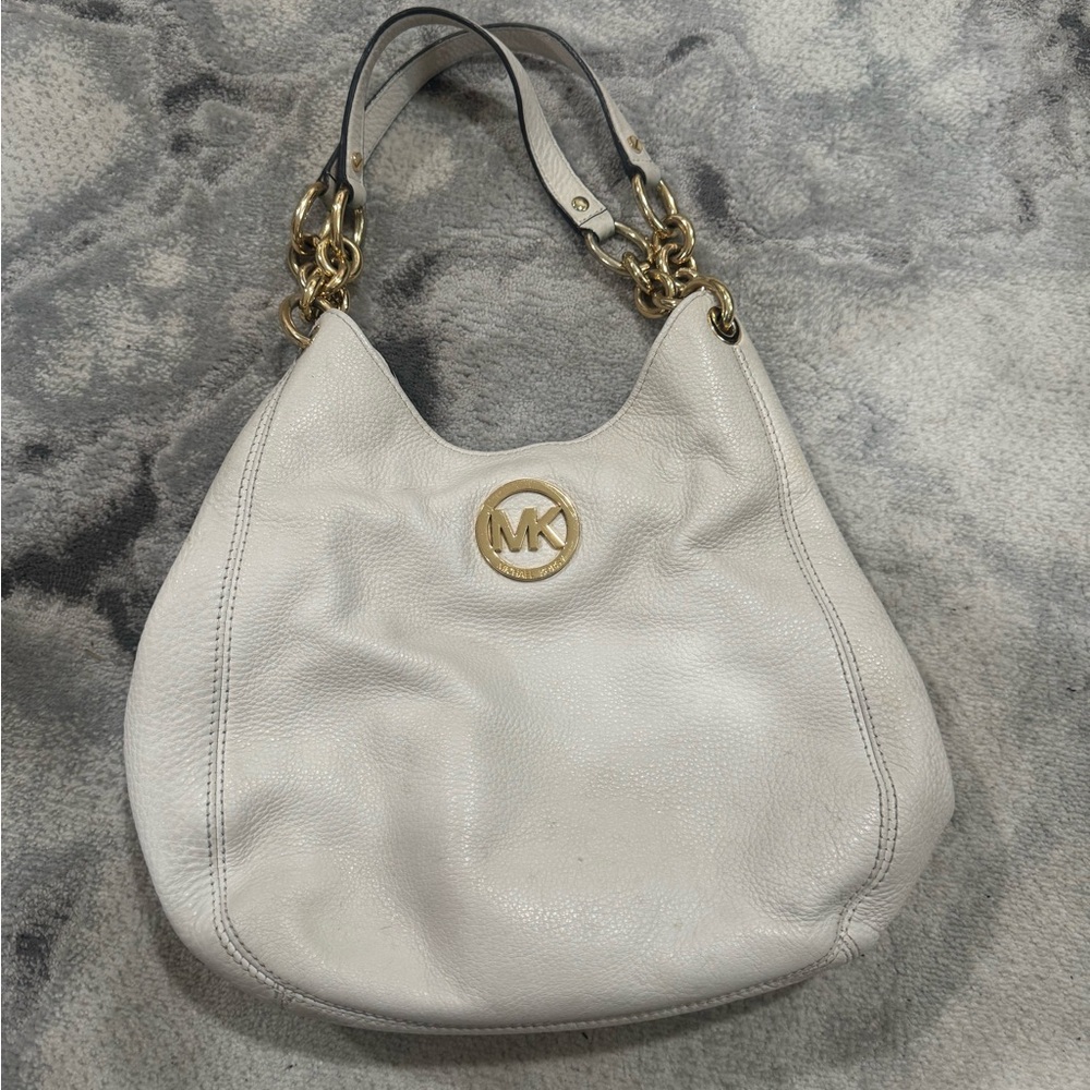White/gold Michael Kors purse